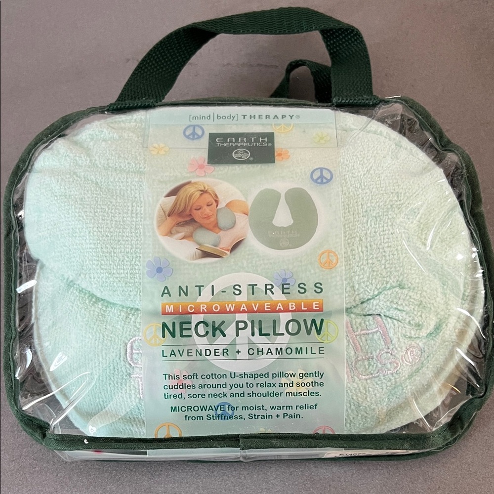 Earth Therapeutics Green Anti-Stress Neck Pillow